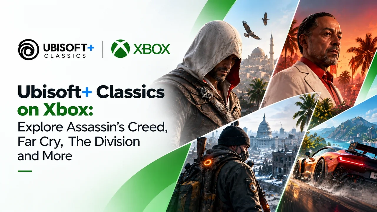 Ubisoft+ Classics on Xbox Game Pass Ultimate featuring Assassin's Creed, Far Cry, The Division and Rainbow Six