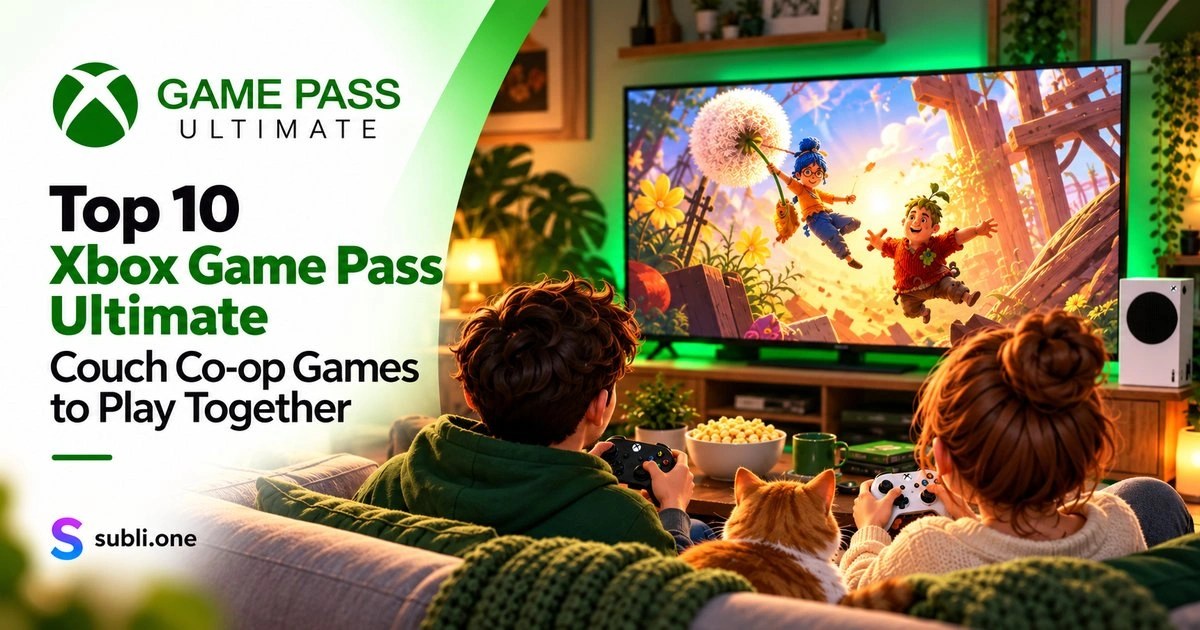 Friends enjoying Xbox Game Pass Ultimate couch co-op games together